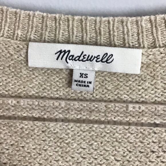 Madewell Chronicle Texture Pullover Sweater Heather Sand Tan Beige sz XS - Picture 6 of 10